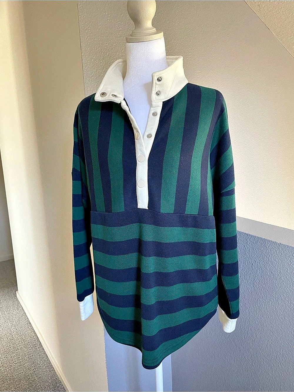 SSYS Movement Retro Rugby Set Top Tunic Green & Blue